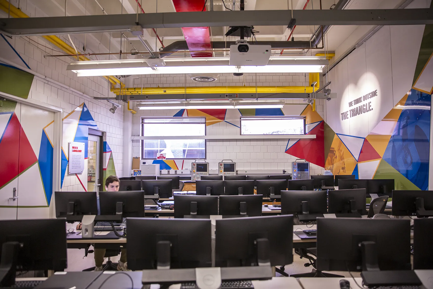 wall graphics in the Iowa State Weiler Lab